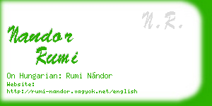 nandor rumi business card