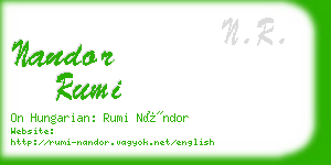 nandor rumi business card